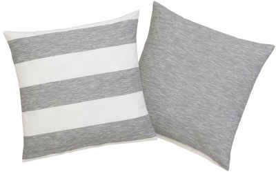 Kissenbezüge Jannis Kissenbezug, Kissenhülle aus Bio-Baumwolle, OTTO products (2 Stück), Streifen-Design in Melange-Optik