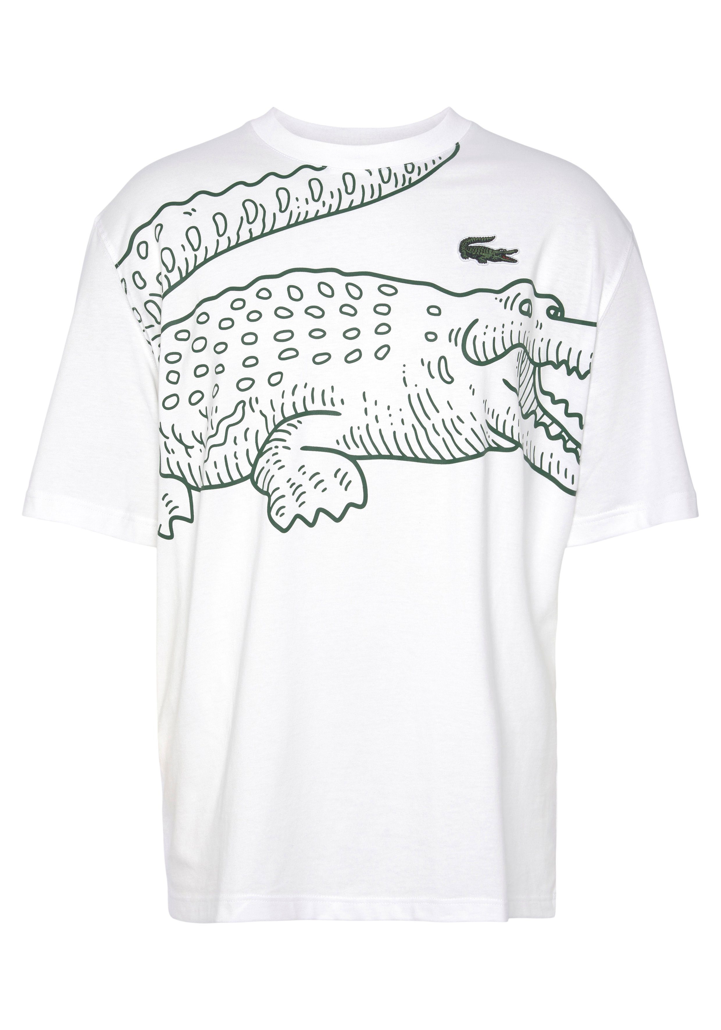 Lacoste T-Shirt T-SHIRT mit Logodruck und Stickerei WHITE (001)