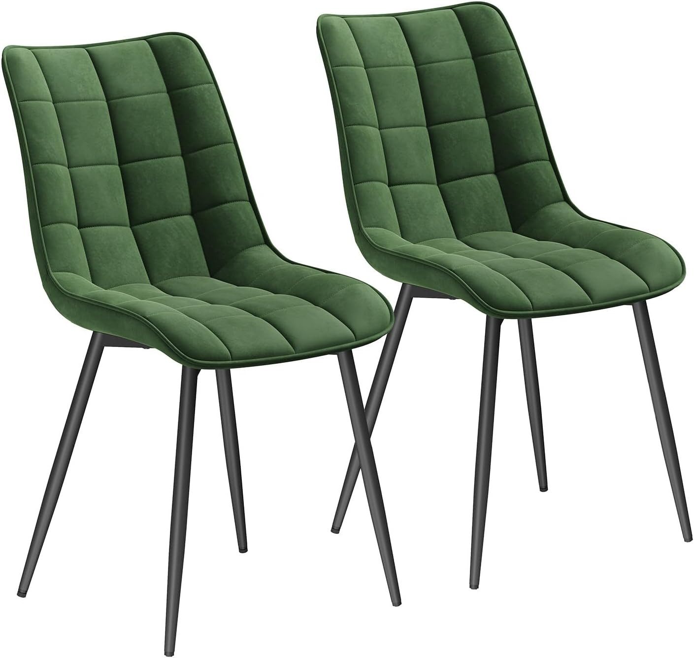 Woltu Esszimmerstuhl (2er-Set), Sessel mit Rückenlehne, Metallbeine