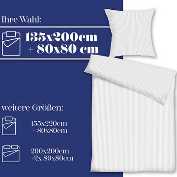 Bettbezug Classic, edle weiße Mako Satin Bettwäsche - 100% Baumwolle, Koru Style (2 St), Luxus Bettwäsche in Hotelqualität, edel, besonders weich und glatt