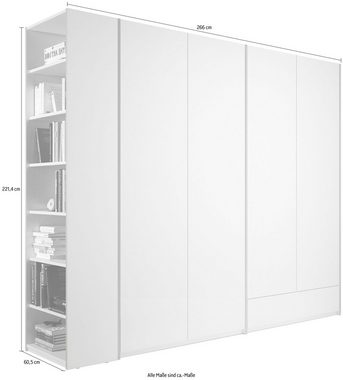 Müller SMALL LIVING Drehtürenschrank Modular Plus Variante 8 Schublade, Anbauregal wahlweise rechts oder links montierbar