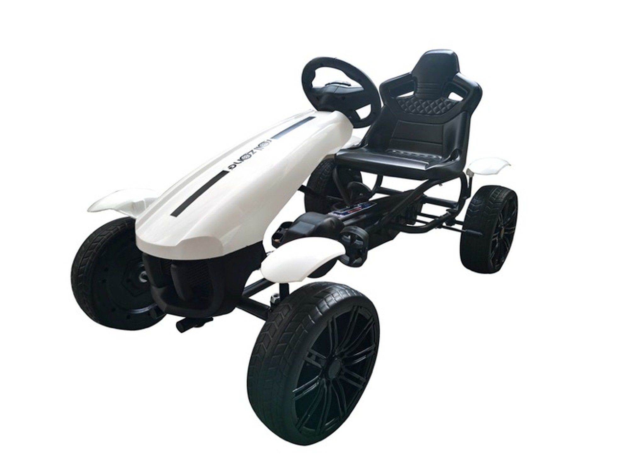 TPFLiving Go-Kart Matteo - weiß - Farbe:, Kinderfahrzeug - Tretauto - Pedal-Go-Kart für Kinder von 3-8 Jahren