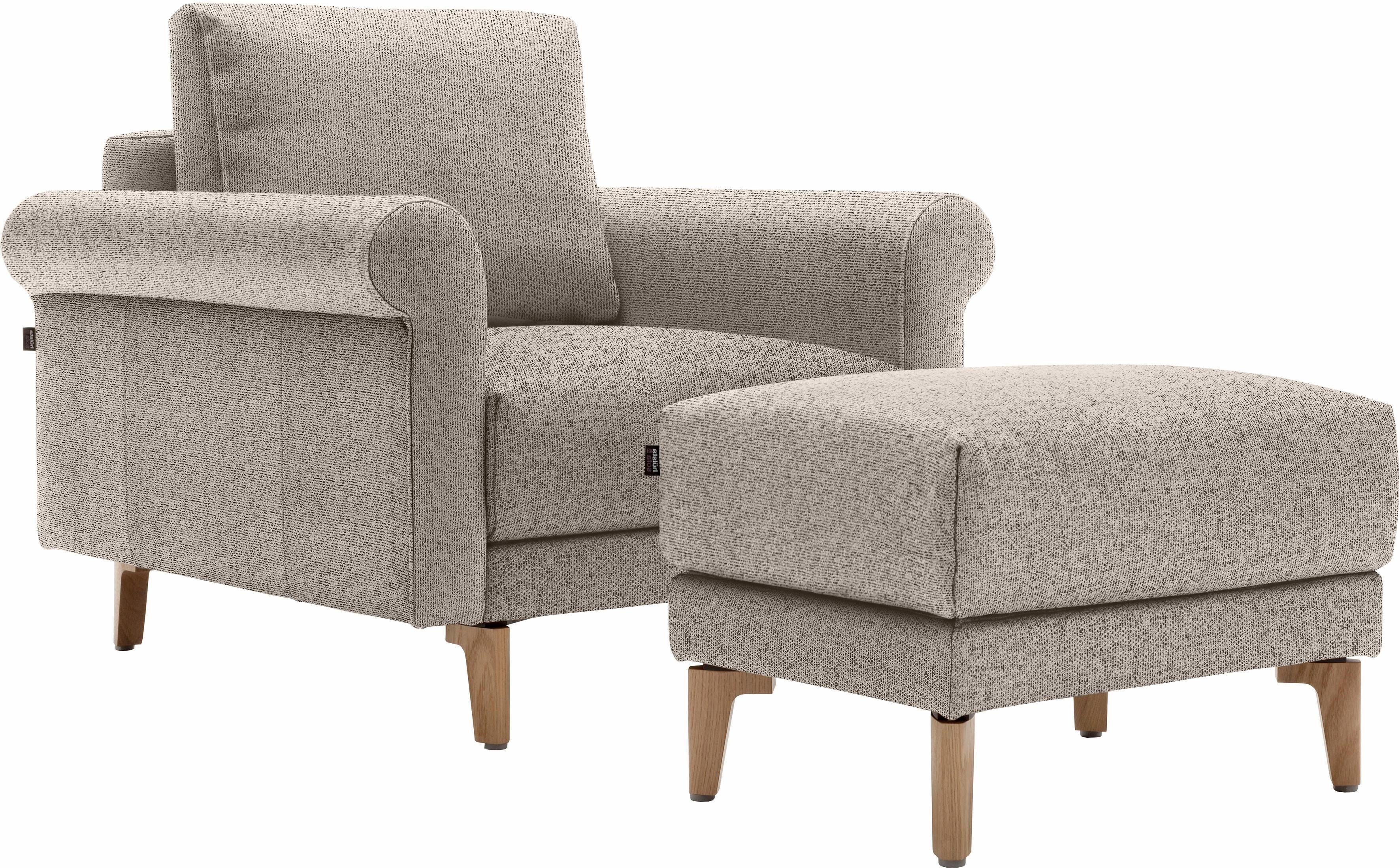 hülsta sofa Sessel hs.450, modern Landhaus, Breite 88 cm, Fuß Nussbaum | Einzelsessel