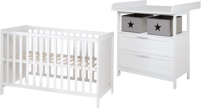 roba® Babymöbel Set »Hamburg«, (Spar Set, 2 St), mit Kinderbett und Wickelkommode mit 2 Schubladen  - Onlineshop Otto