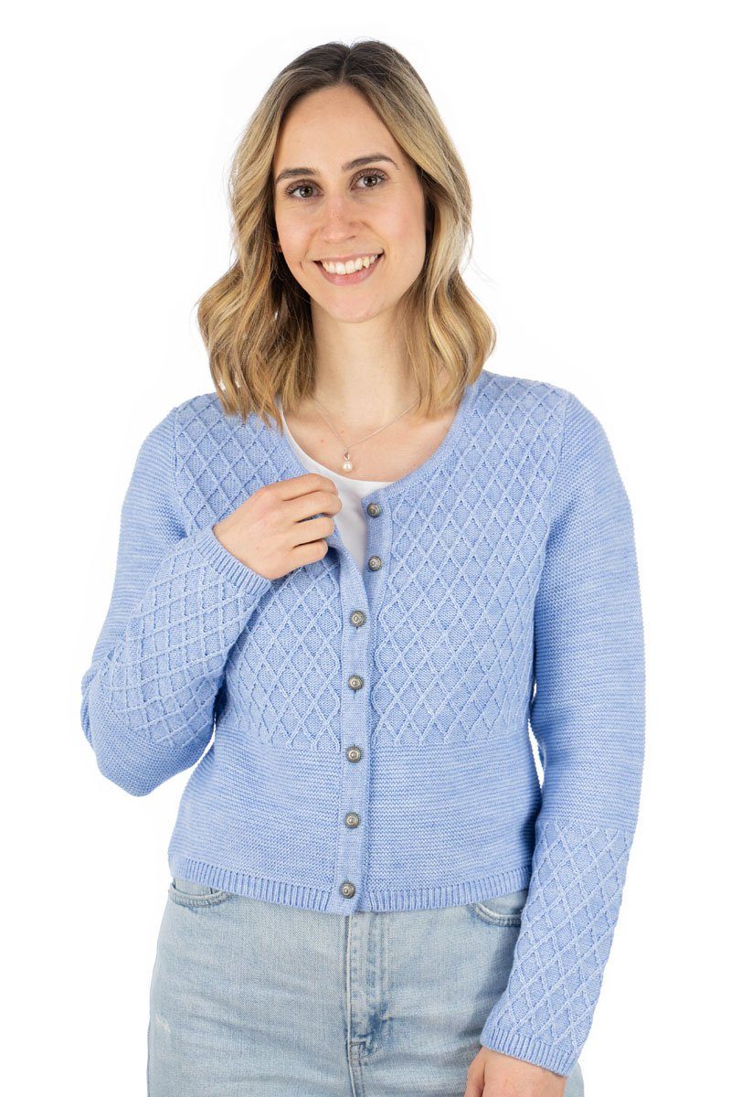 OS Trachten Strickjacke Swoyar Trachtenjacke mit Rautenmuster – Bild 3 von 5