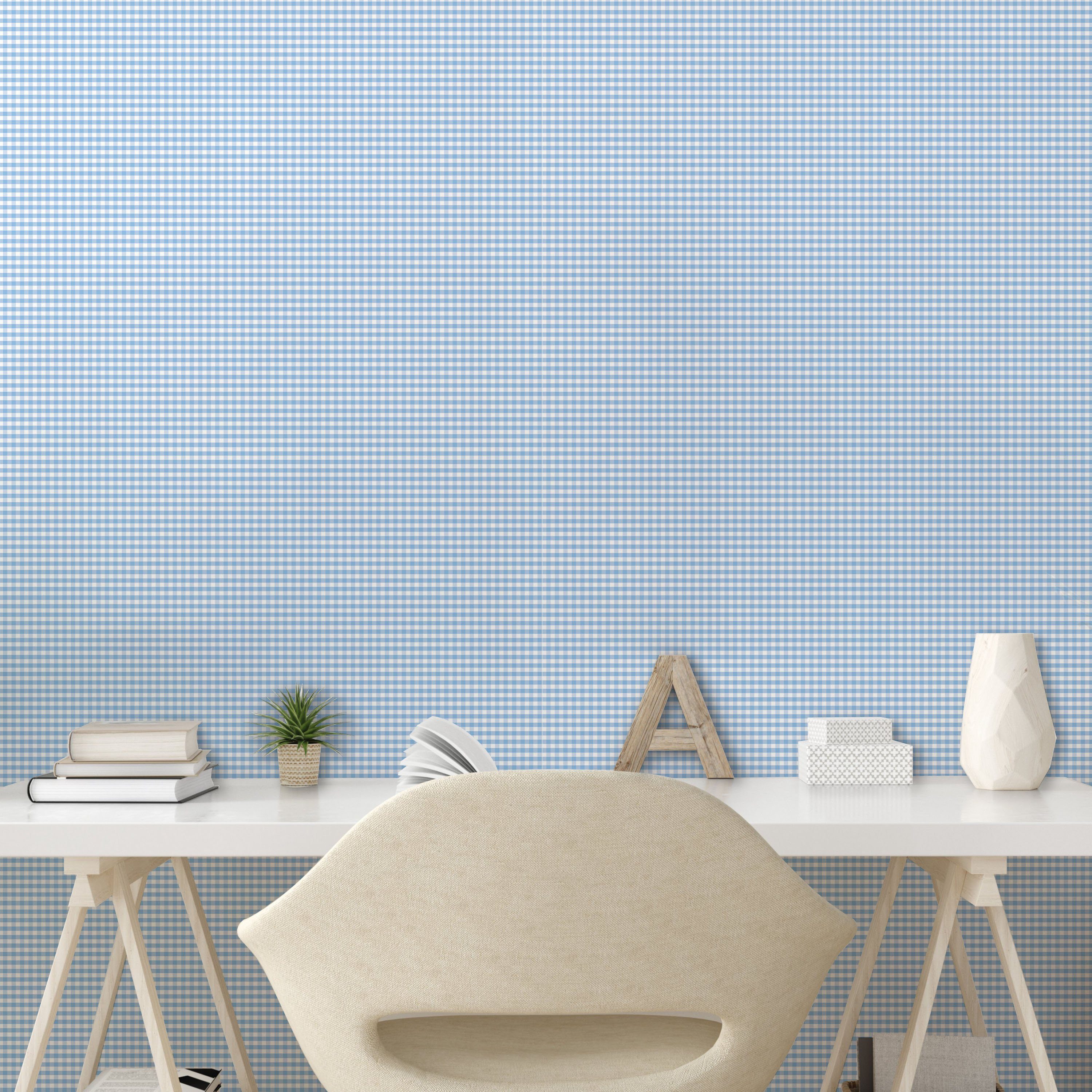 Abakuhaus Vinyltapete selbstklebendes Wohnzimmer Küchenakzent, Kariert Reihen-Weinlese Pastell