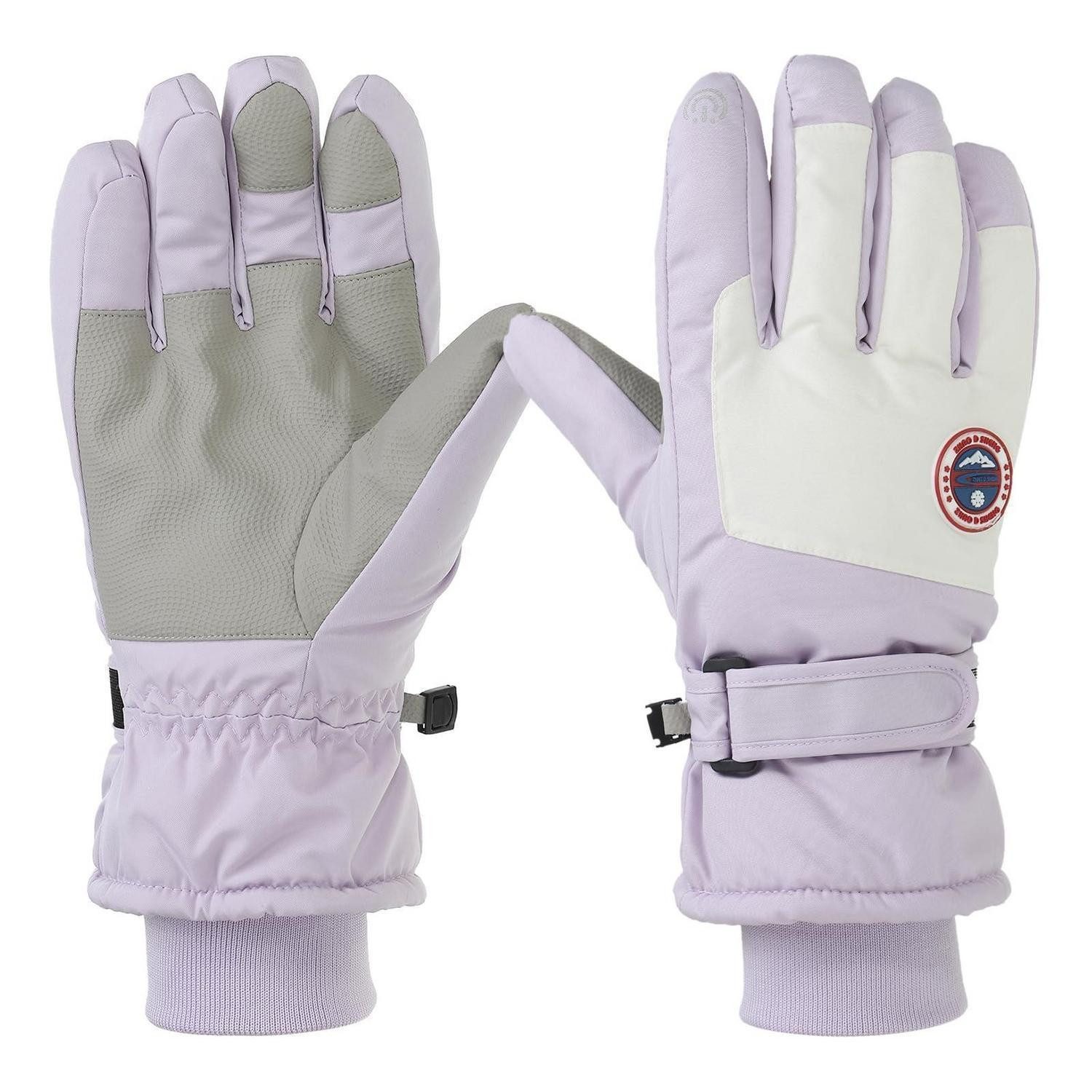 LuxusKollektion Thermohandschuhe Ski-Schneehandschuhe Herren Violett 27x12.5cm (1-St)
