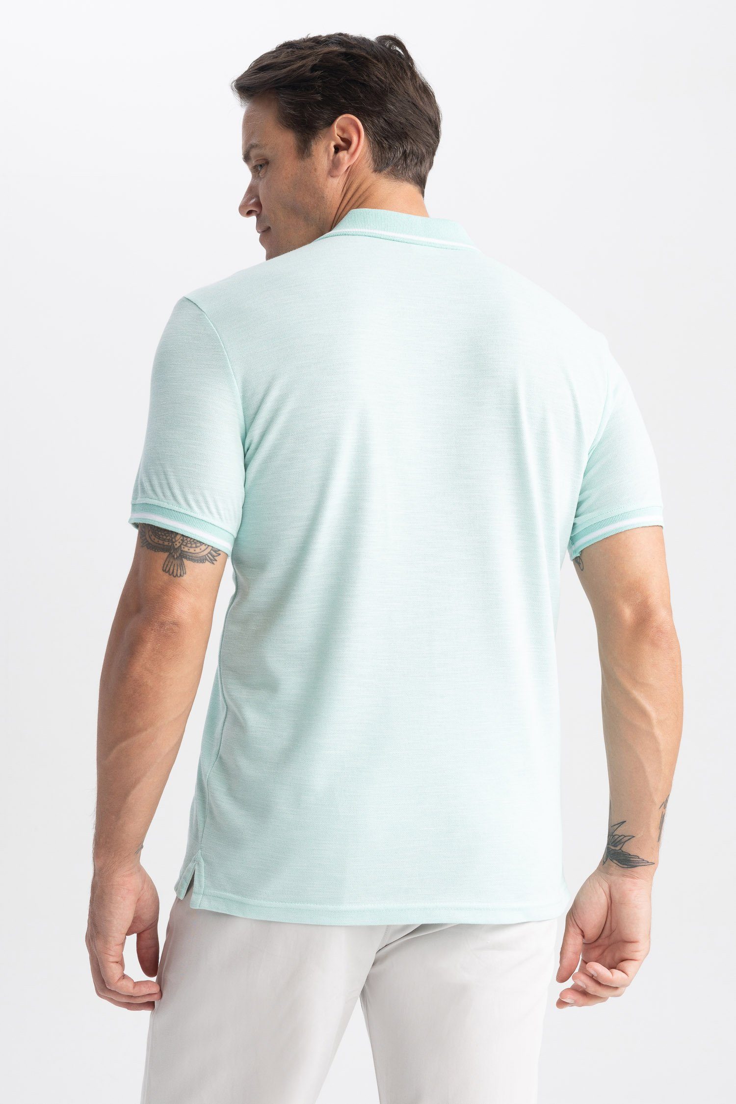 REGULAR Polo Poloshirt Aqua Herren FIT T-Shirt DeFacto