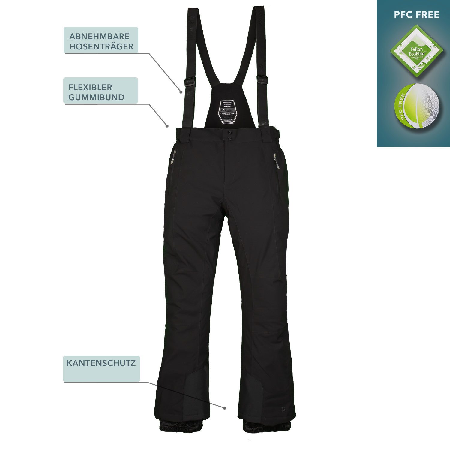 Killtec Skianzug Herren Winterjacke olive + Skihose schwarz, wind- und wasserdicht