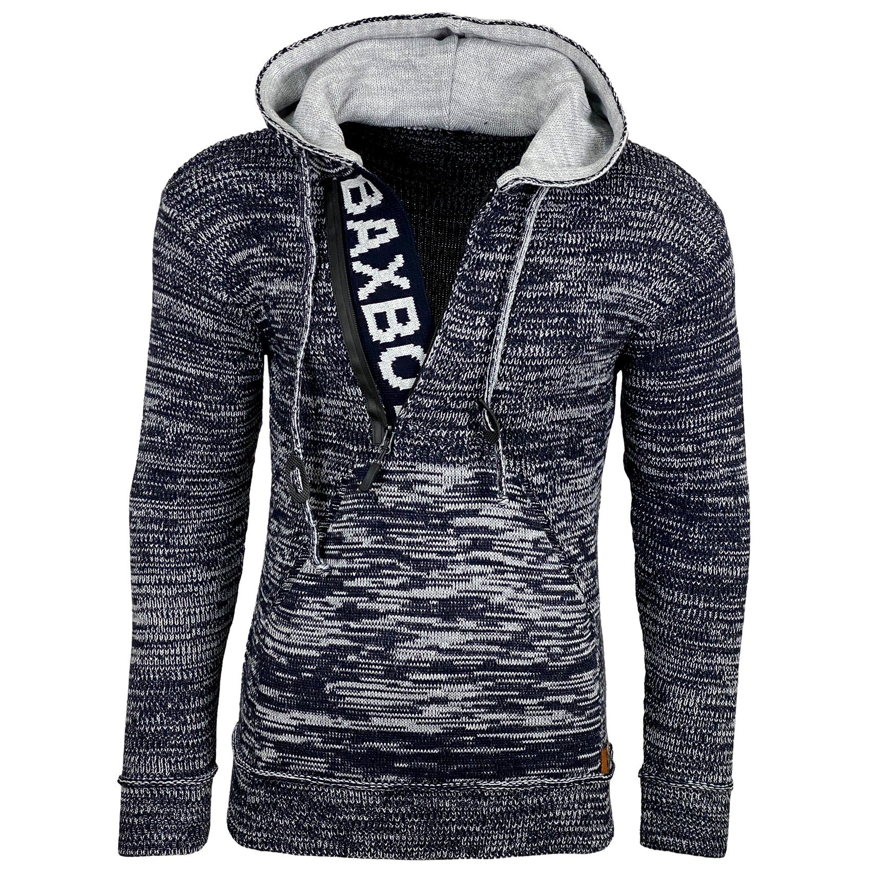 Baxboy Strickpullover Herren Winter Kapuzenpullover Kapuzenjacke mit Reißverschluss 277