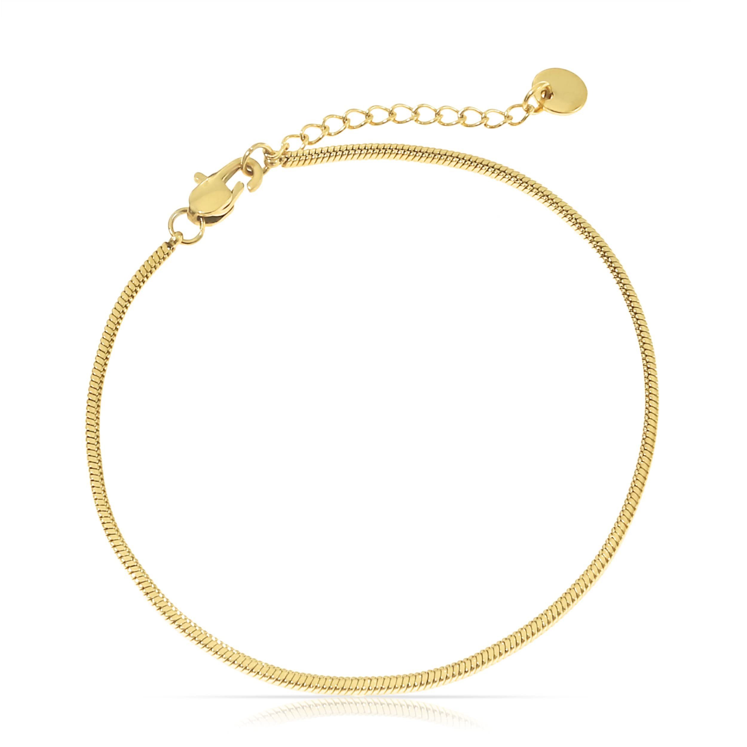 Made by Nami Edelstahlarmband Silber oder Gold Armband Edelstahl Minimalistisches Armband Herren, Filigrane Armkette Cuban Link Chain - Schlangen Design