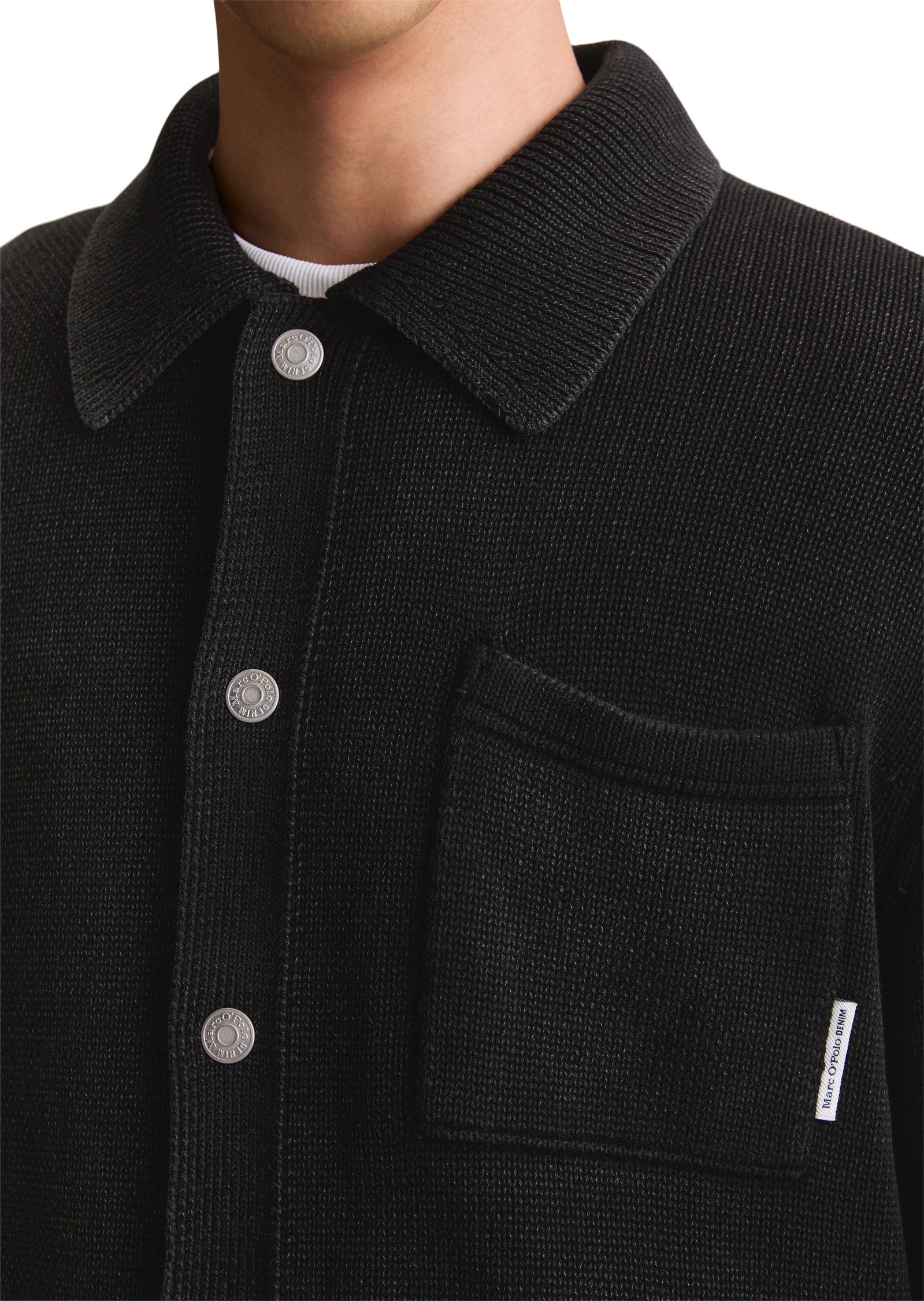 Marc O'Polo DENIM Strickjacke Polokragen, relaxed fit, Druckknöpfe