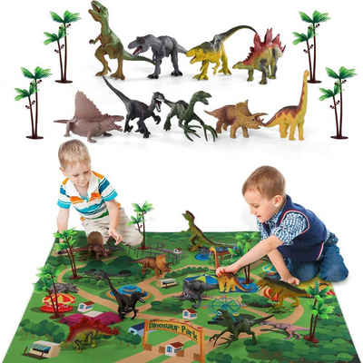 Jormftte Greifling »Dinosaurier Spielzeug Aktivitätsspielmatte & Bäumen, Dinosaurier Spielzeugfigur Set, Dinosaurier Spielset mit T-Rex, Triceratops, Velociraptor«