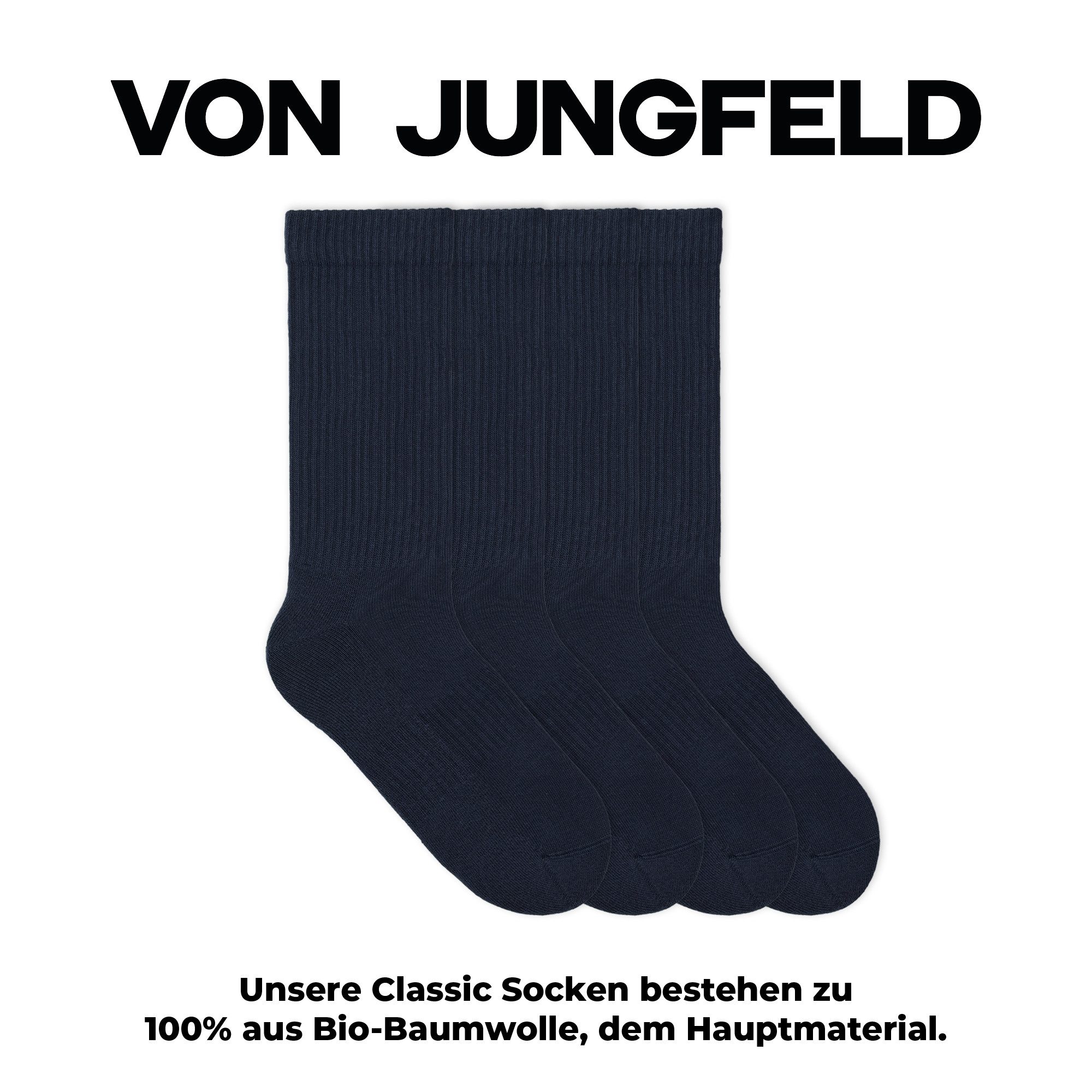 von Jungfeld Tennissocken Einfarbige CLASSICS Bio-Baumwolle 35-46 Unisex (2 günstig online kaufen