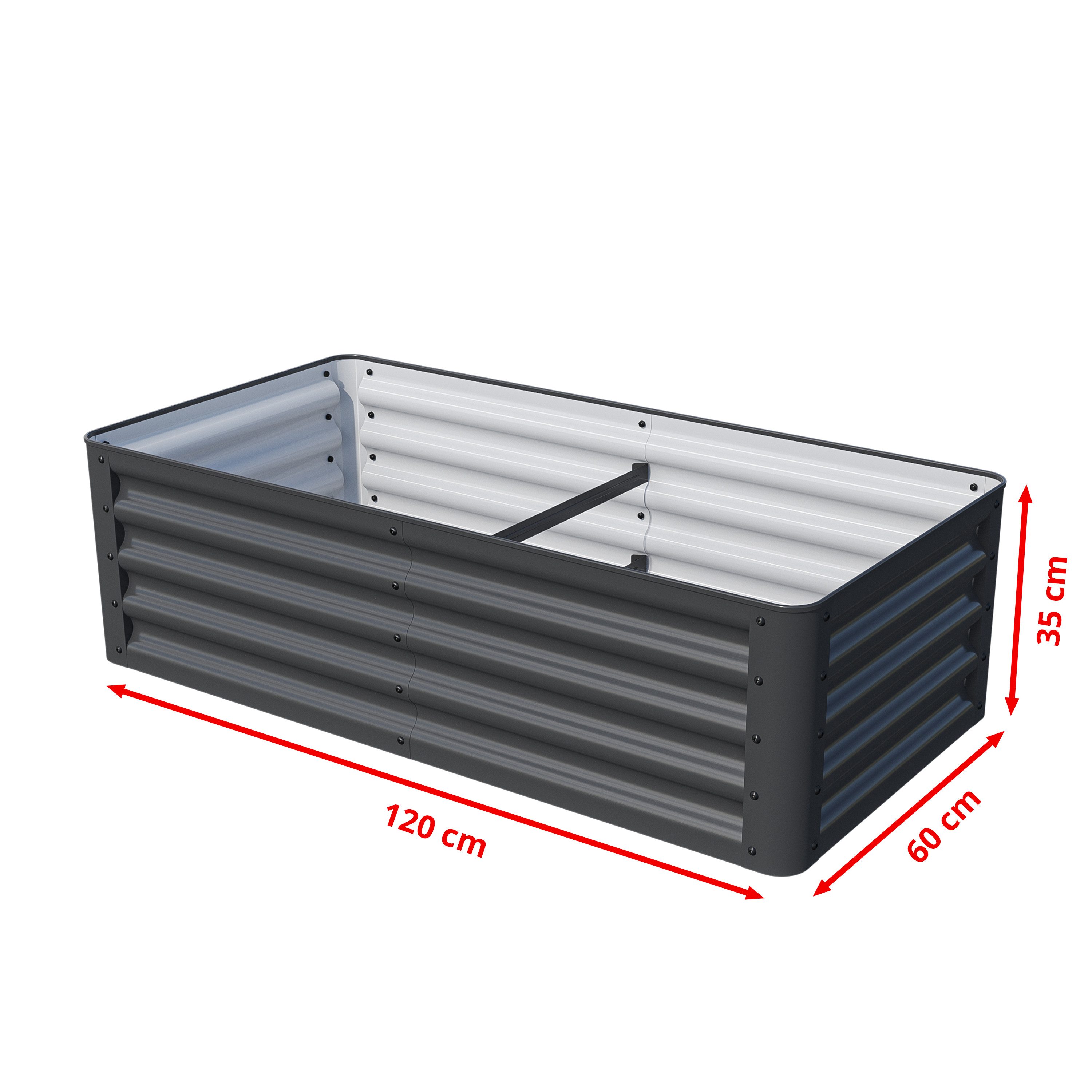 GFP Hochbeet PRIMEYARD LUCA anthrazit 120x60x35 cm, Stahl