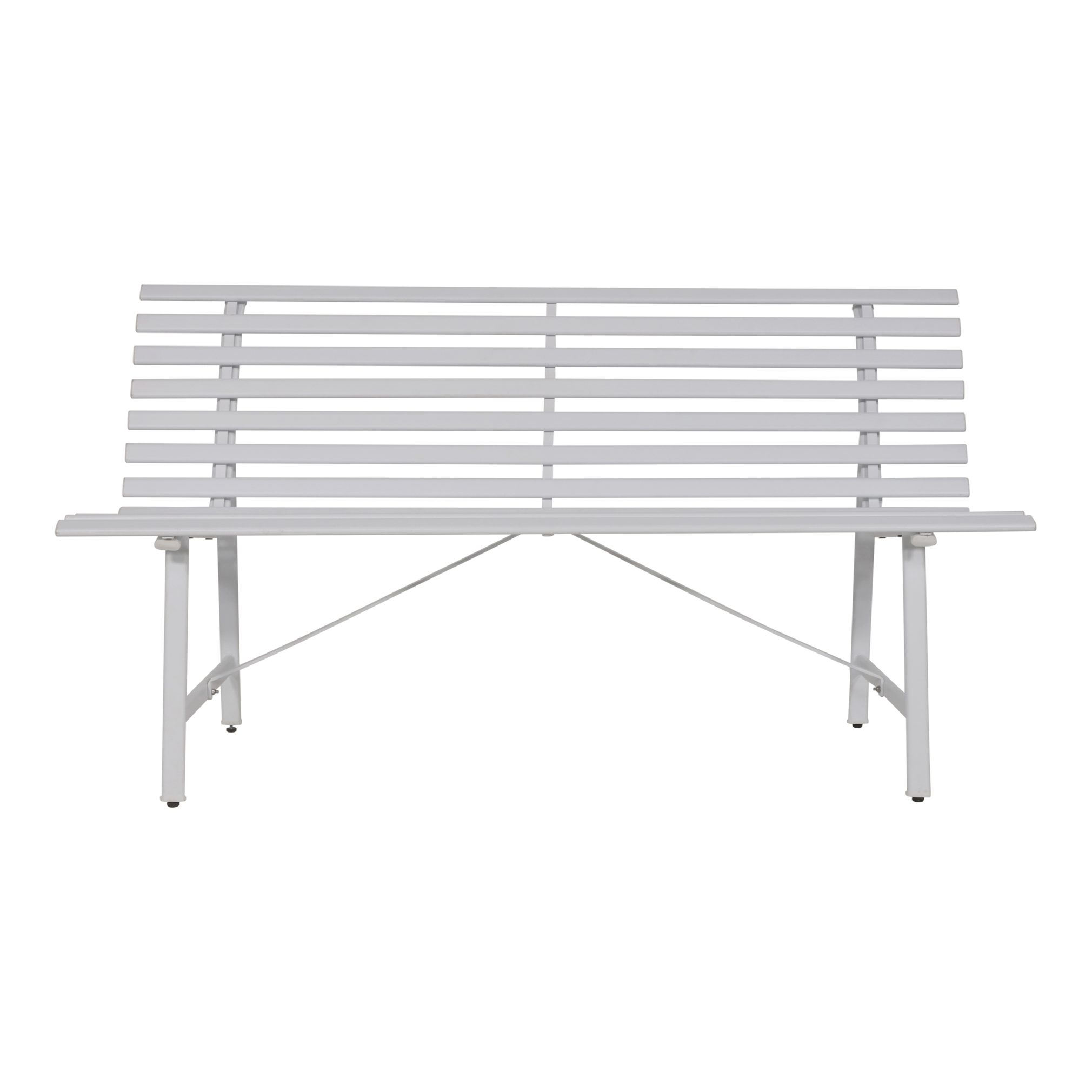 Lesli Living Gartenbank Gartenbank Parkbank Bank weiß Metall 150 cm