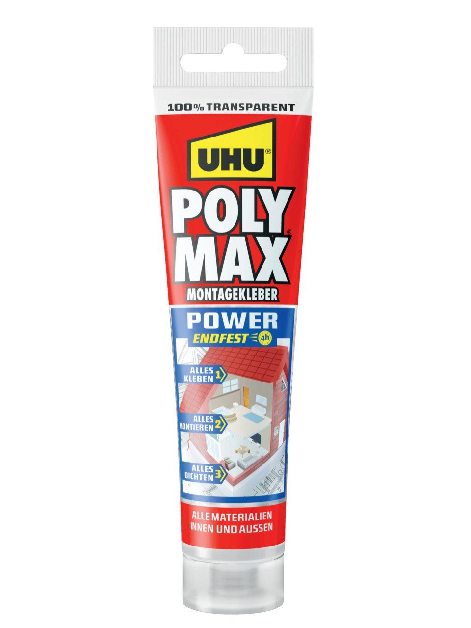 UHU Klebstoff UHU Poly Max Power Montagekleber 115g, transparent