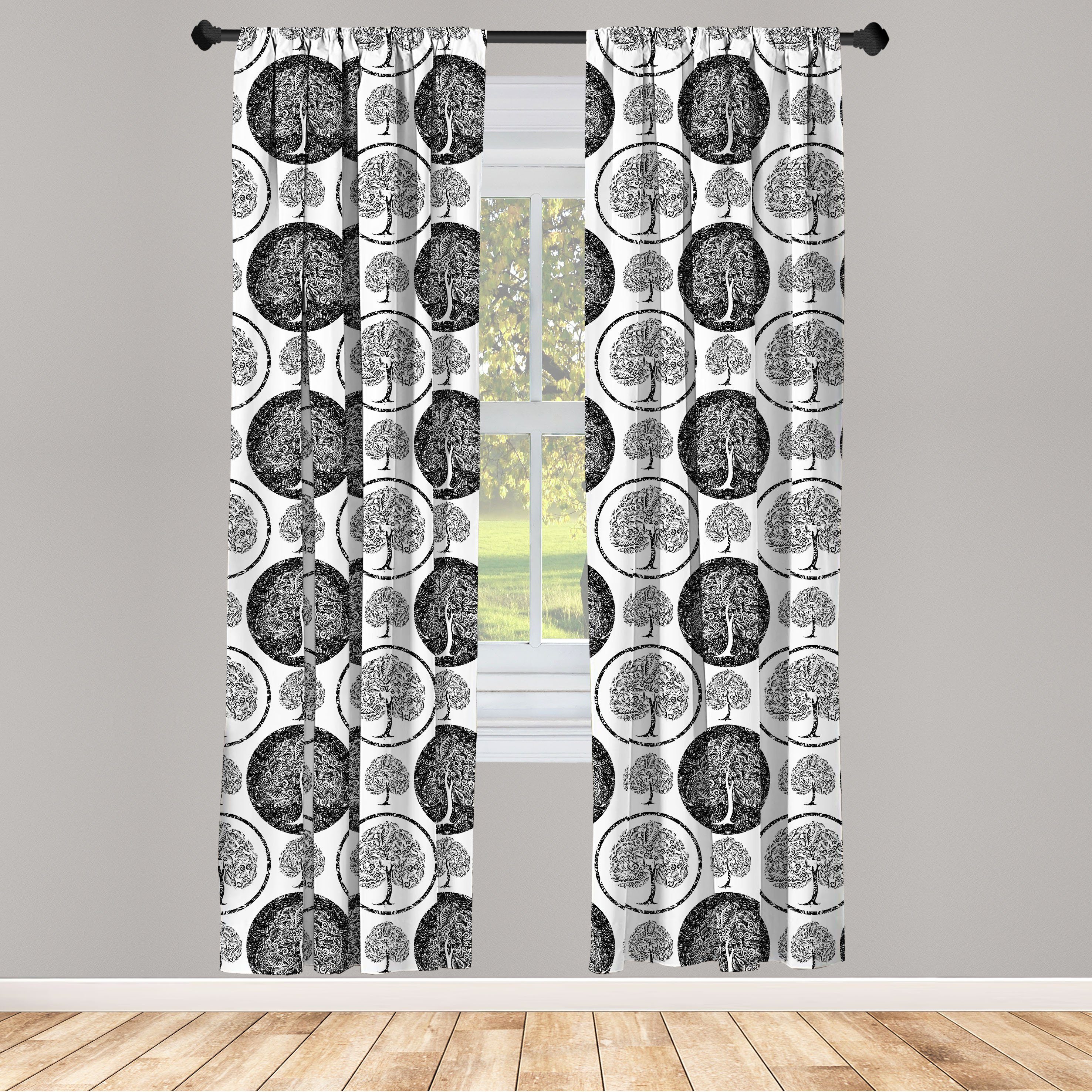 Schlafzimmer Baum Abakuhaus, Lebens Vorhang Dekor, Grunge für Gardine Design Microfaser, Wohnzimmer Stil des
