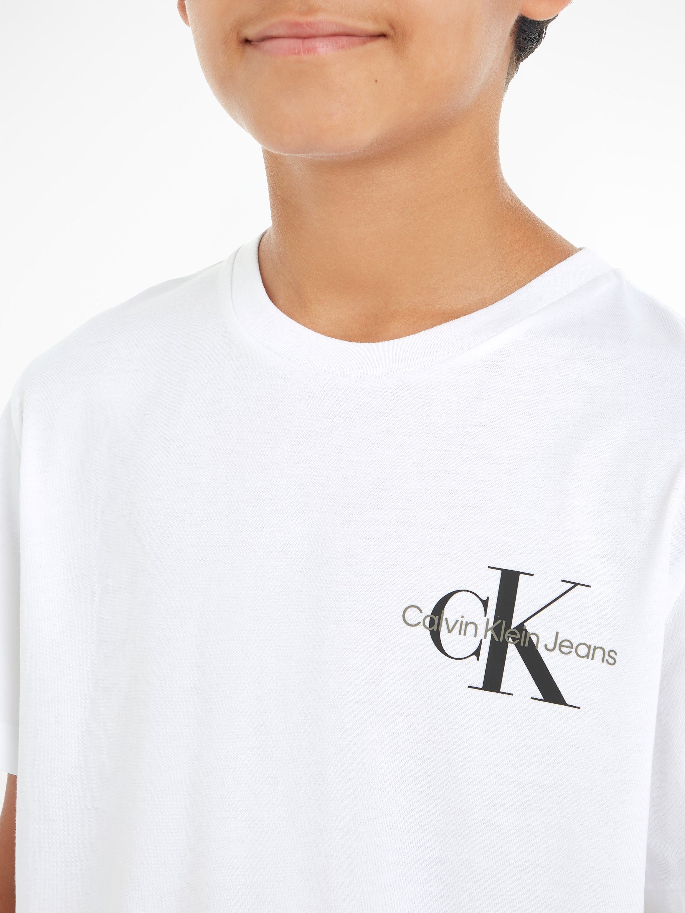 TOP White Klein CHEST MONOGRAM Jeans Calvin Bright T-Shirt