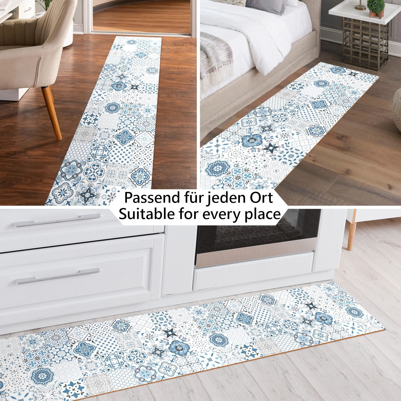 ANRO Küchenläufer MIRZA Hochwertig abwischbar Flurläufer Teppichläufer, Eckig, Höhe: 3 mm, Genarbt PVC – Bild 4 von 5