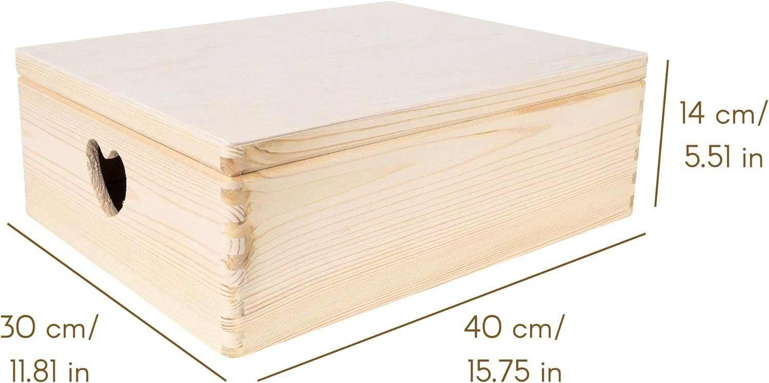 Creative Deco Aufbewahrungsbox Holzkiste mit Deckel günstig online kaufen
