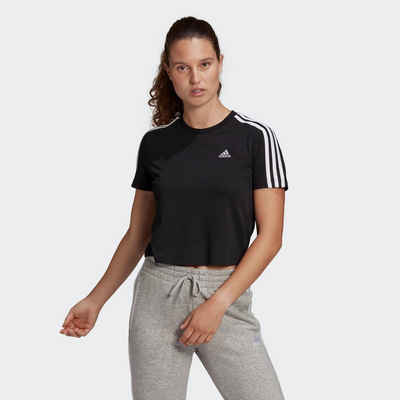 adidas Sportswear T-Shirt »ESSENTIALS LOOSE 3-STREIFEN CROPPED«