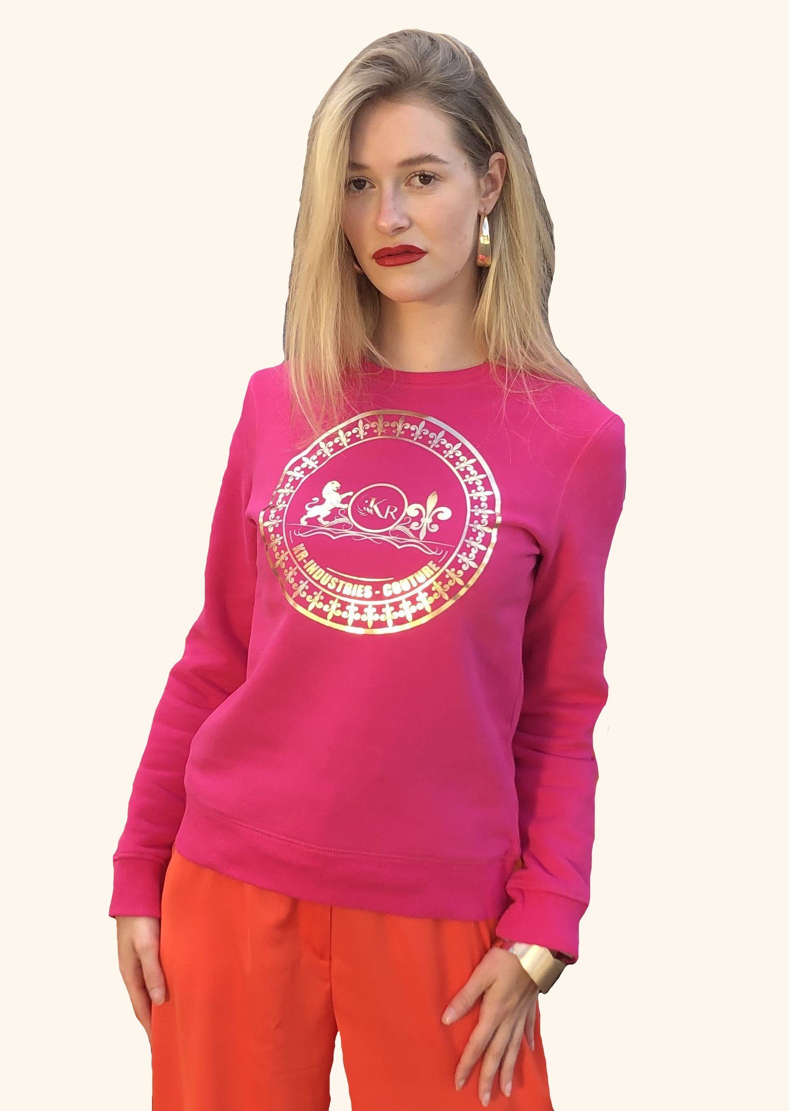 KR-Industries Rundhalspullover Sweat Pink Lady Designerlabel