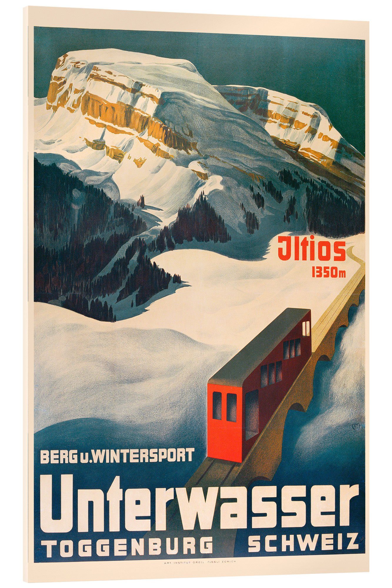 Acrylglasbild Vintage Ski Collection