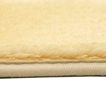 Teppich Badteppich WC Matten Set 2 teilig waschbar rutschfest in gold, TeppichHome24, rechteckig, Höhe: 18 mm