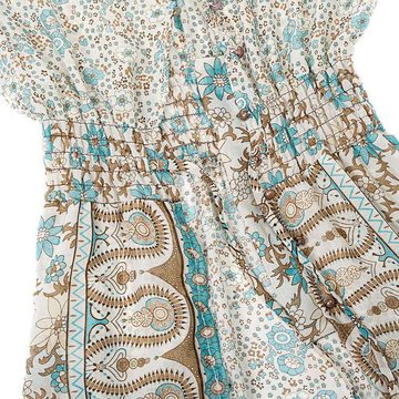 AFAZ New Trading UG Sommerrock Modisches bedrucktes langes Damenkleid für Frühling und Sommer
