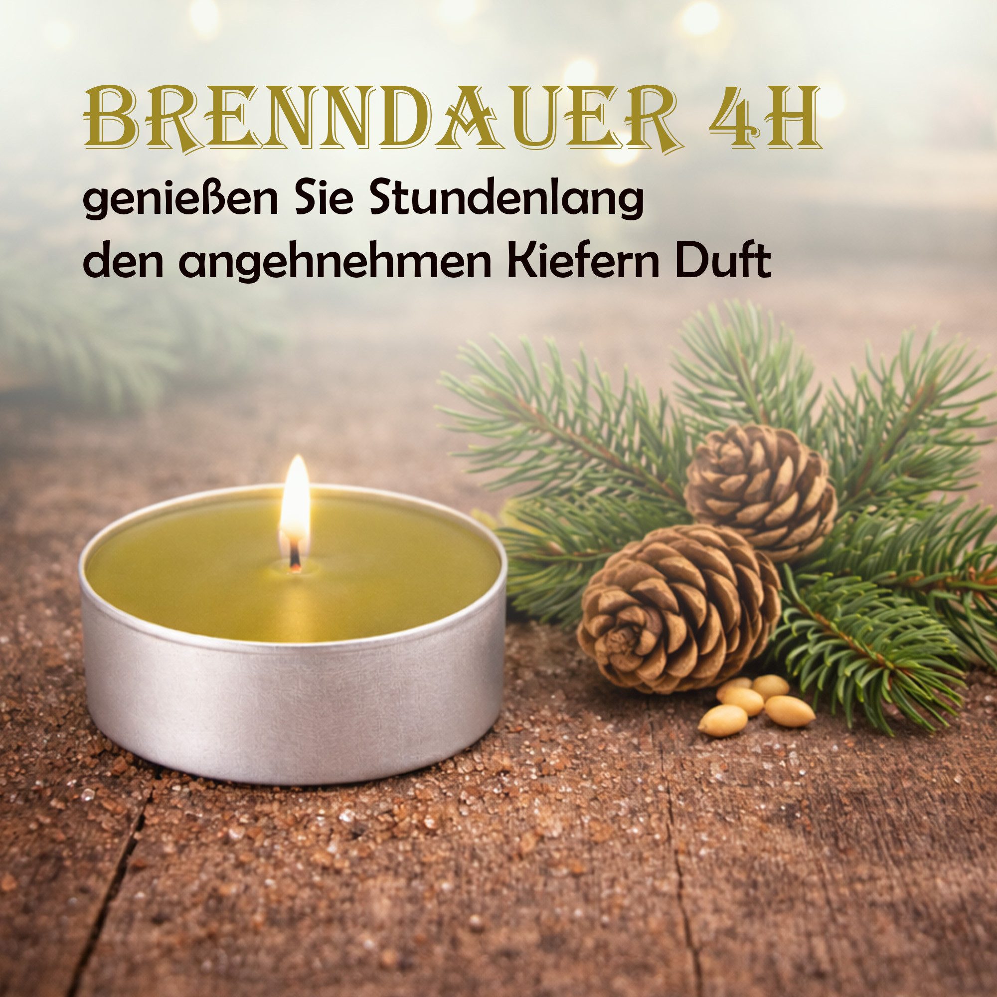 HS Candle Teelicht Duftkerze 4 Stunden Brenndauer (18-tlg), Teelicht Kerzen aus Wachs, Ø4 cm, Made in EU, Indoor & Outdoor