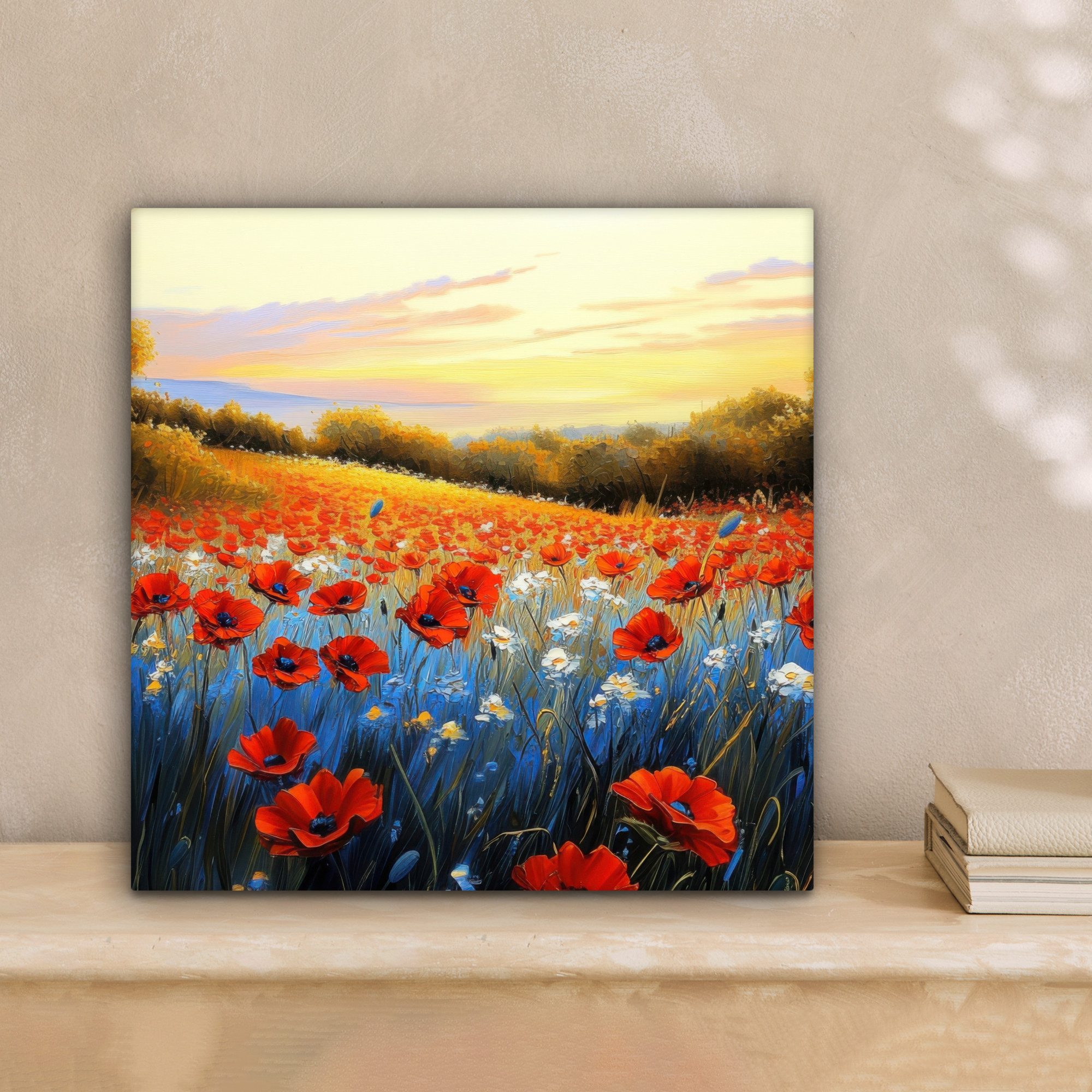 OneMillionCanvasses® Leinwandbild Mohn - Blumenfeld - Farbenfroh, Fotodruck günstig online kaufen