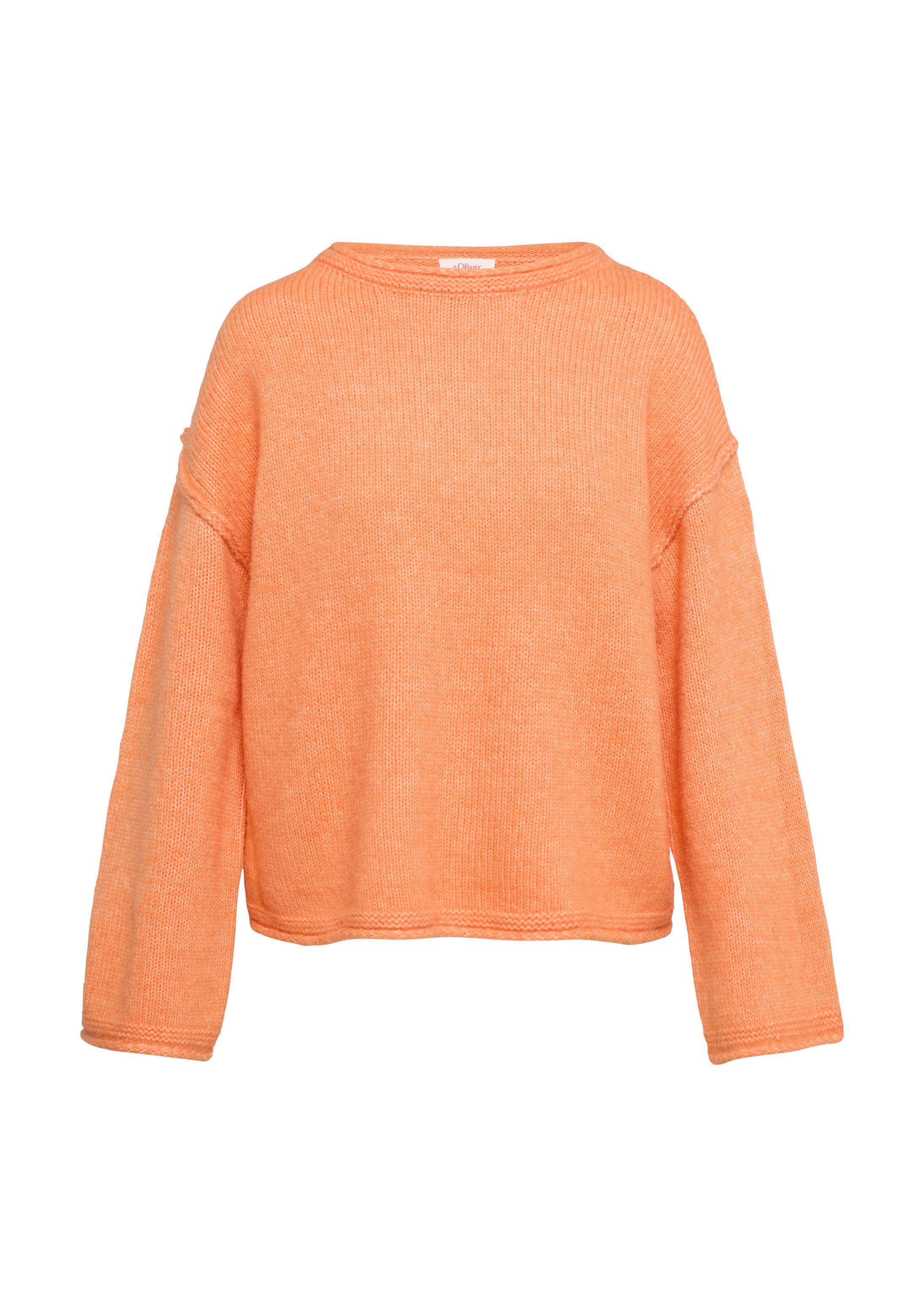 s.Oliver Longpullover Strickpullover Strickpullover mit weiten Ärmeln im Relaxed Fit