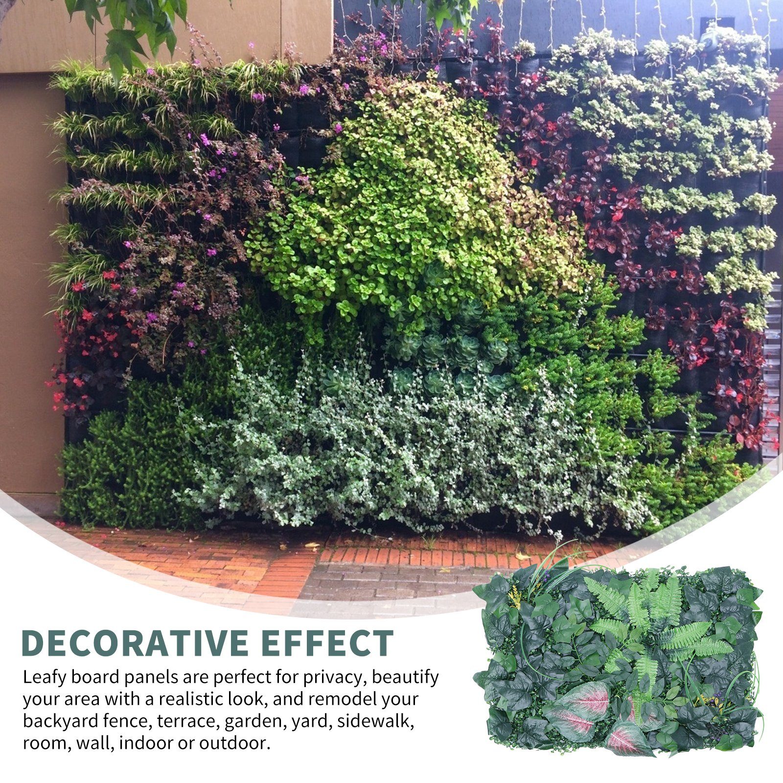 Pflanzen Balkon als 40*60cm, Kunstpflanze am BlingBin, Rasen Wandbegrünung, Künstliche Wand oder Zaun Sichtschutz