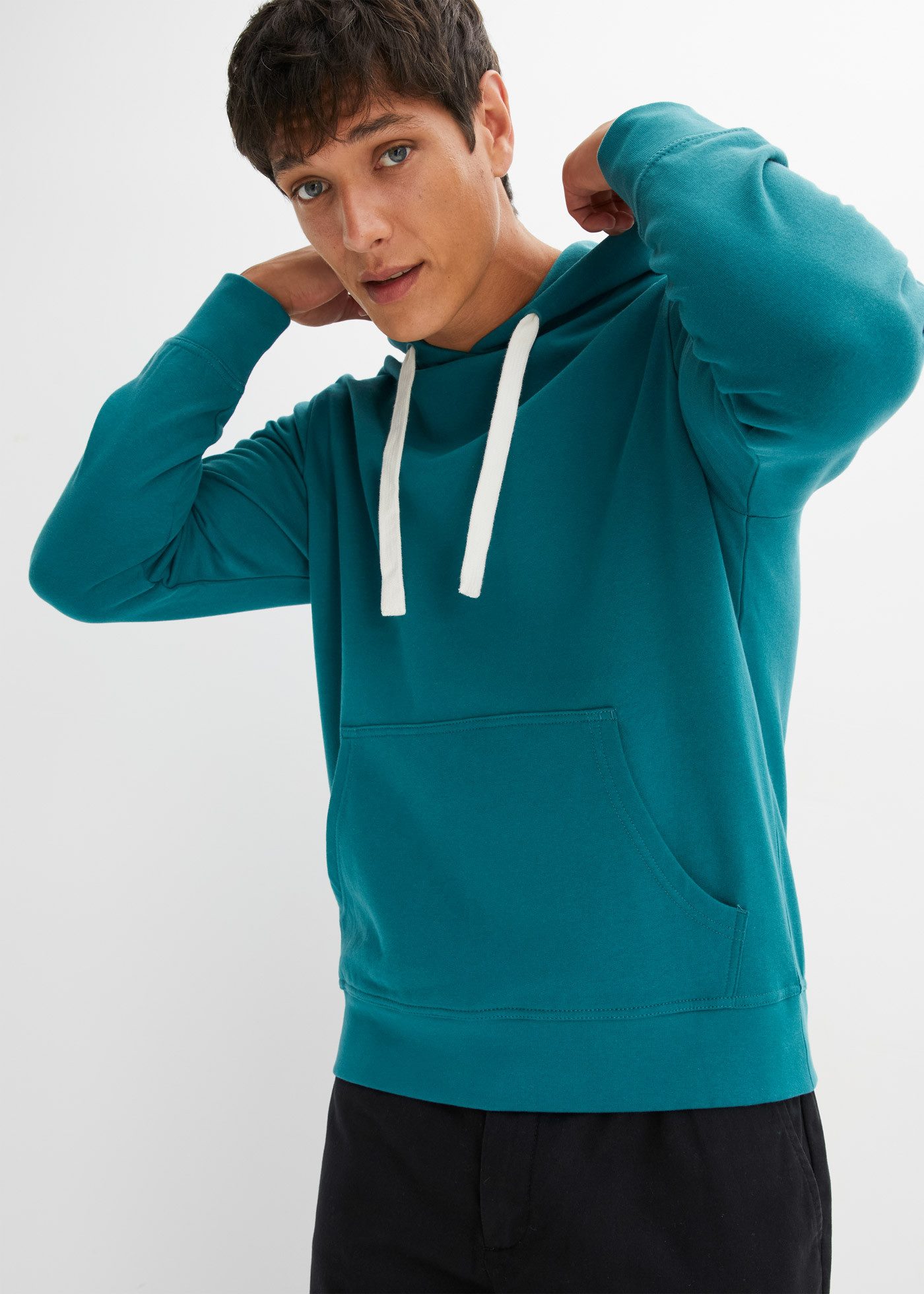 bonprix Hoodie Regular Fit, mit Kängurutasche, weich angeraute Innenseite