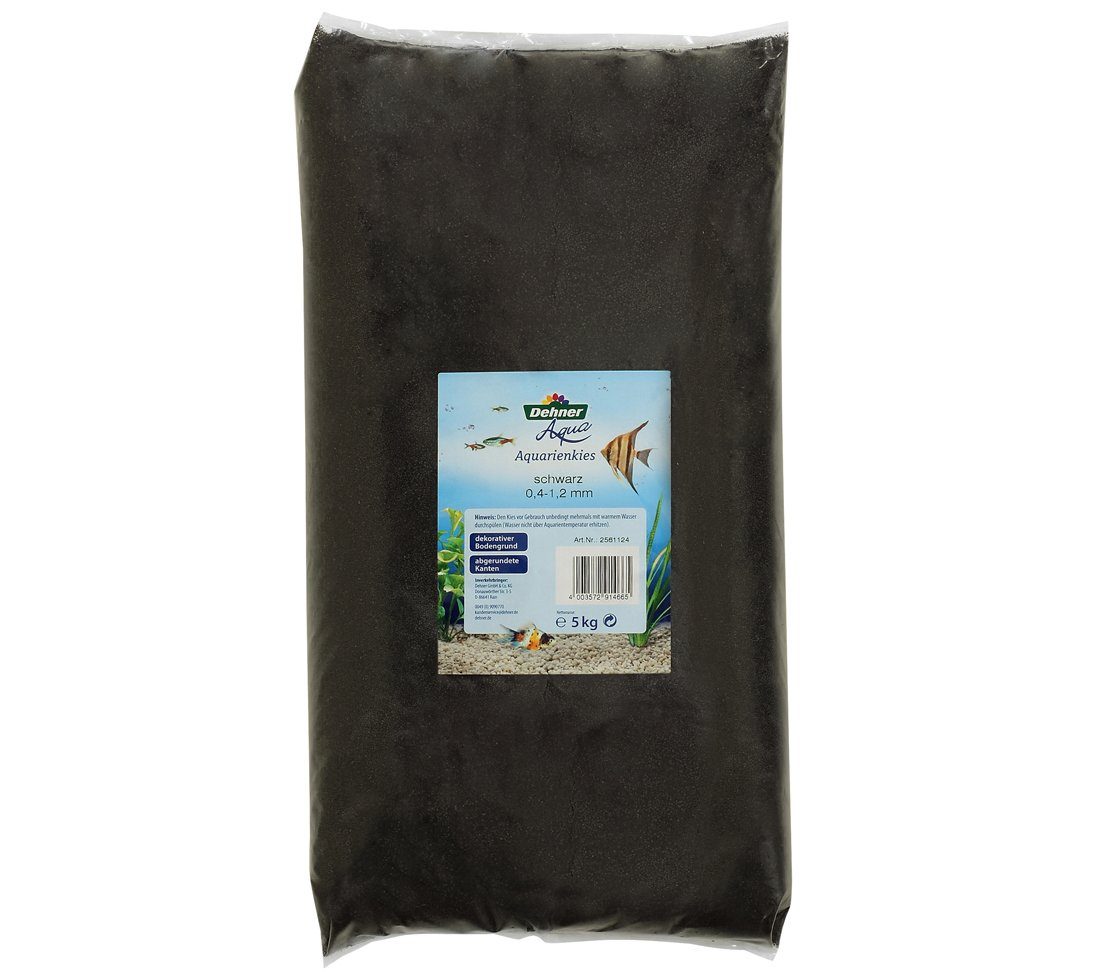 Dehner Aquarienkies xAqua Sand, Körnung 0.4 - 1.2 mm, 5 kg, schwarz