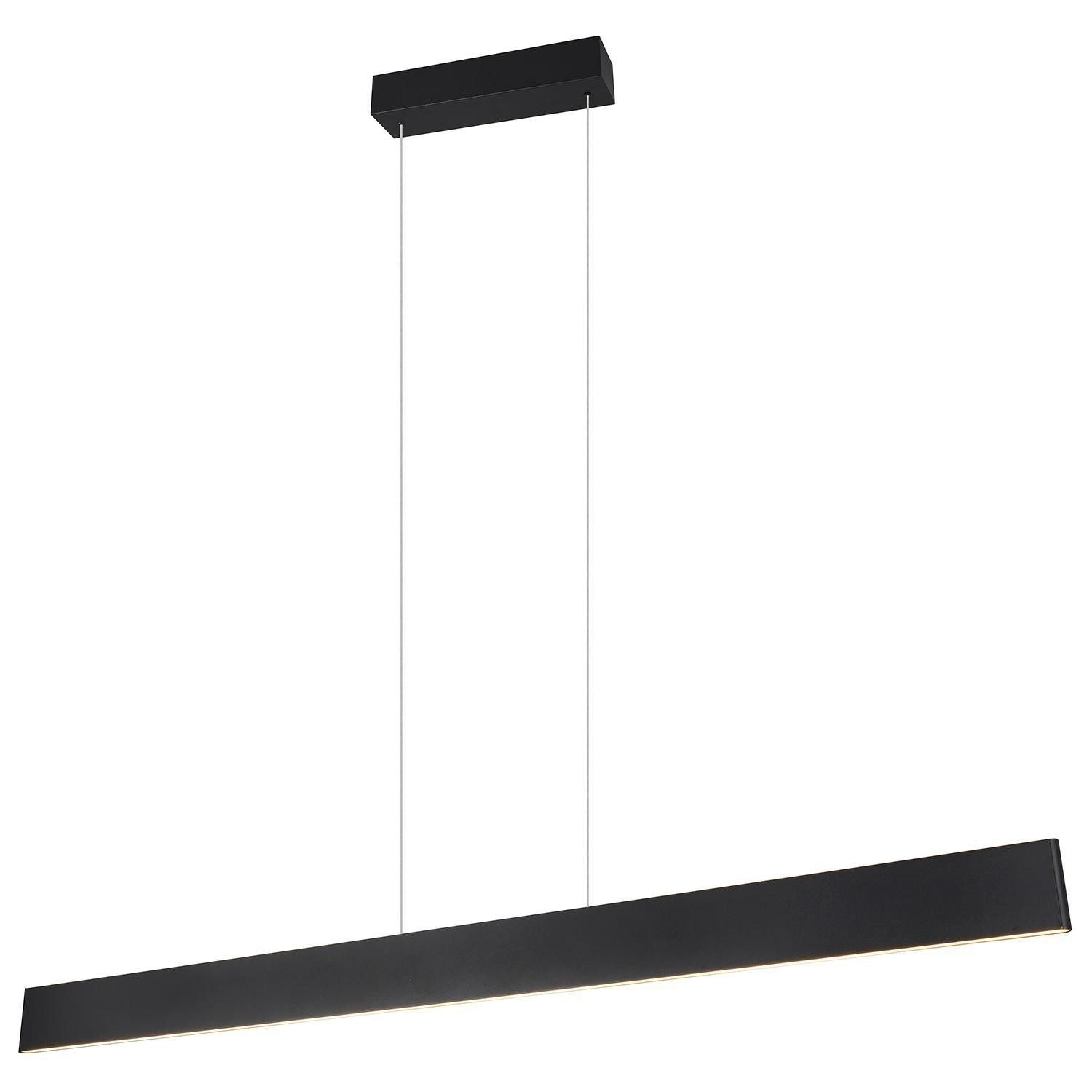 TRIO Leuchten LED Pendelleuchte GALWAY, 1-flammig, Schwarz matt, Metall, Anpassung der Farbtemperatur, Dimmfunktion, LED fest integriert, Extra-Warmweiß, Neutralweiß, Tageslichtweiß, Höhenverstellbar, B 150 x H 60 - 150 x T 8,5 cm