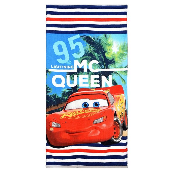 Disney Cars Duschtuch Kinder Badetuch &quot;95&quot; Lightning McQueen 70 x 140 cm rot