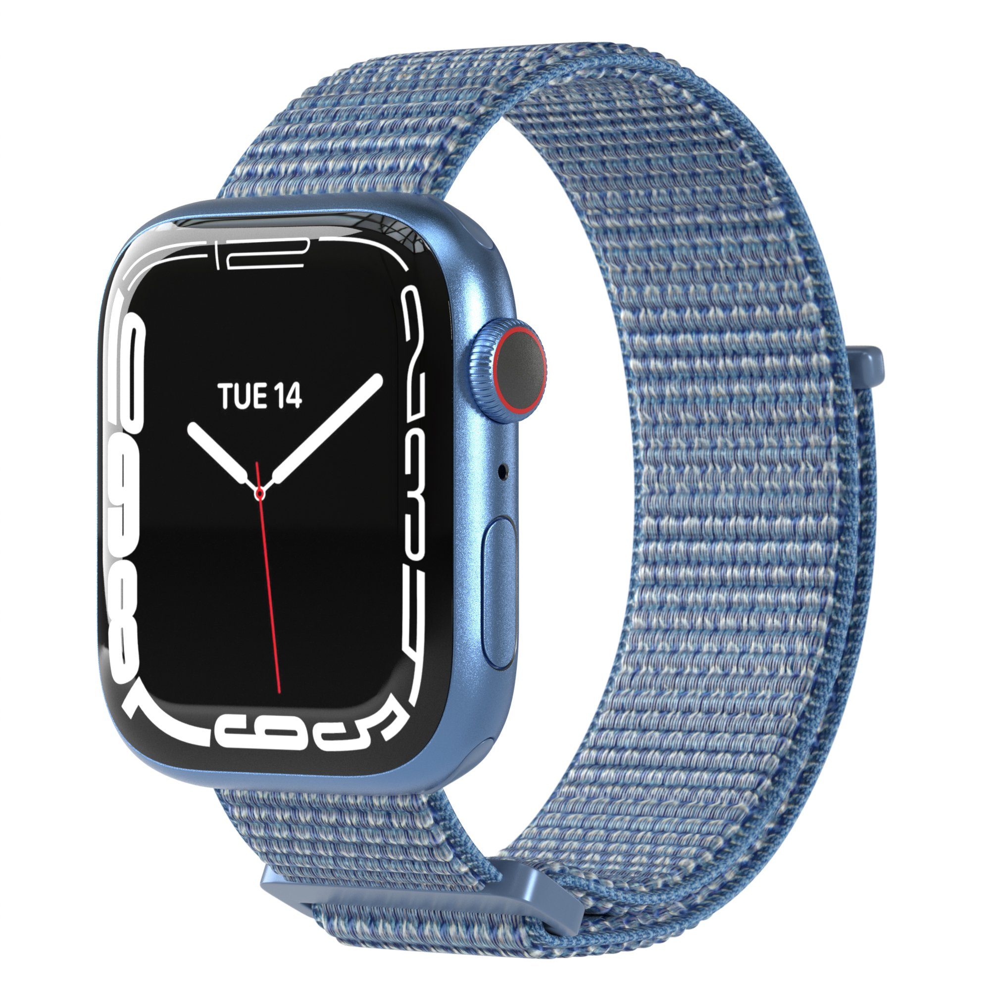 EAZY CASE Smartwatch-Armband Nylon für Apple Watch 11 10 9 8 7 6 5 4 3 2 SE Ultra, Nylon Sportarmband für Apple Watch 42-49mm Blau