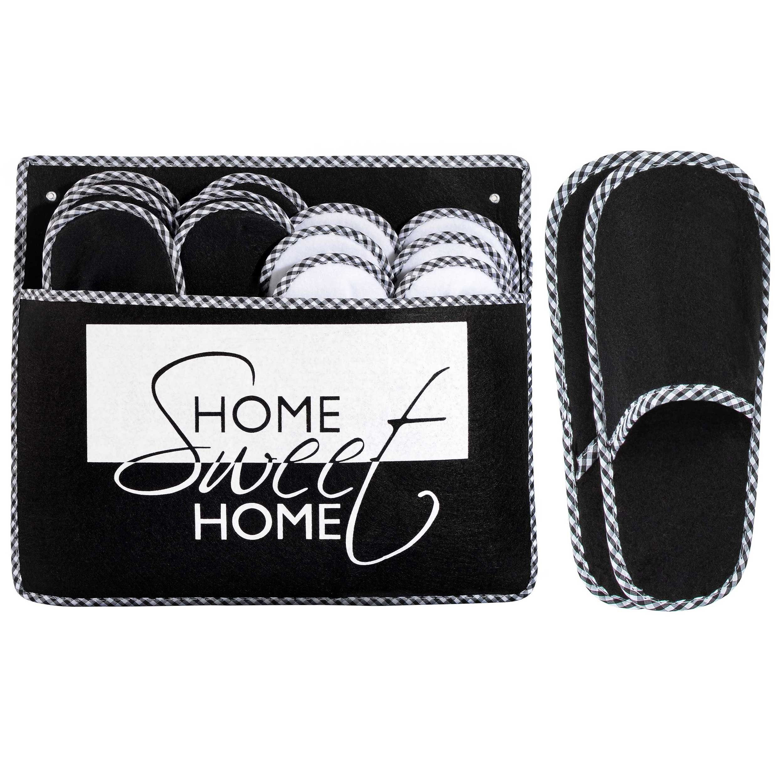 ONVAYA ABS Gästepantoffel Home Sweet Home, 6er Set, Antirutsch, Hausschuhe Pantoffel