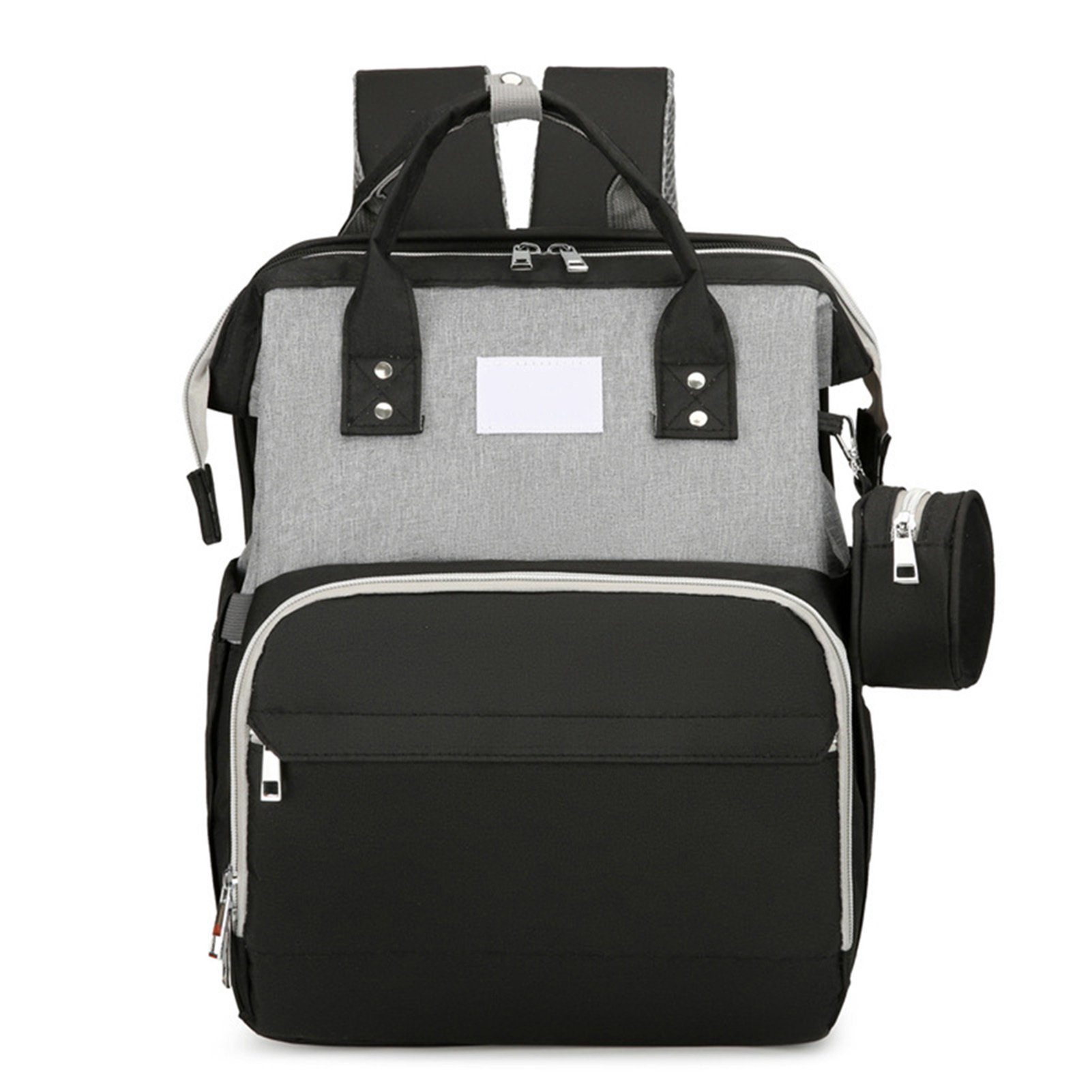 Blusmart Wickeltasche Tragbare Wickeltasche Mit Reißverschluss, Mehrzweck-Mutterrucksack black gray