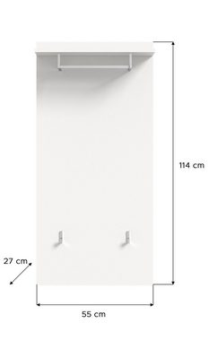 möbelando Garderoben-Set Prego, in weiß/weiß hochglanz. Abmessungen (BxHxT) 180x191x37 cm