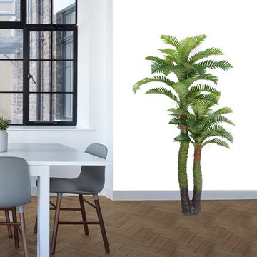Kunstpalme Künstliche Kunstpalme Palme künstlich Königspalme Kunstpflanze 140 cm, Decovego