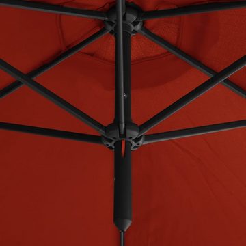 furnicato Sonnenschirm Doppel-mit Stahlmast Terracotta-Rot 600 cm