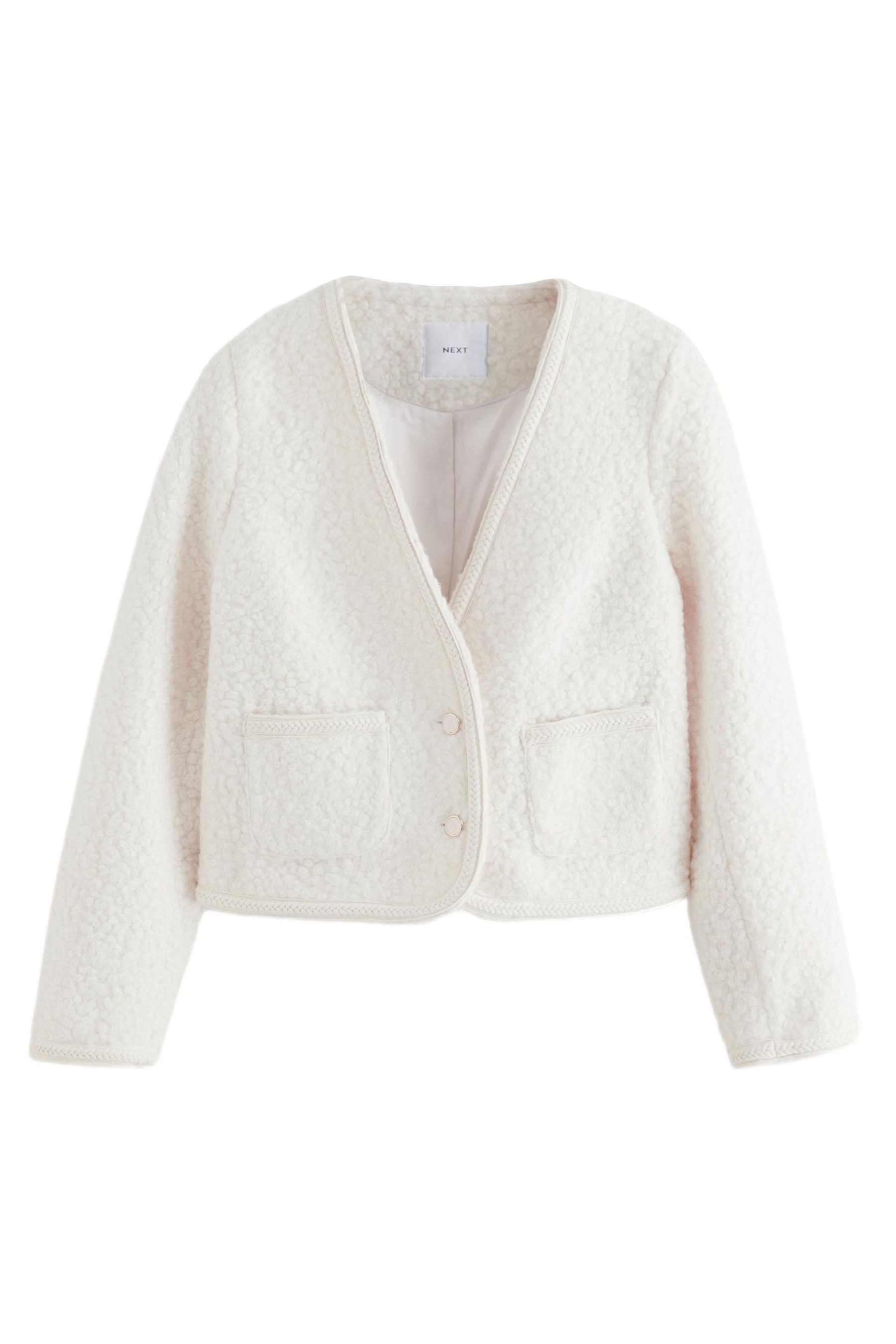 Next Bouclèjacke Flauschige Bouclé-Jacke mit V-Ausschnitt günstig online kaufen