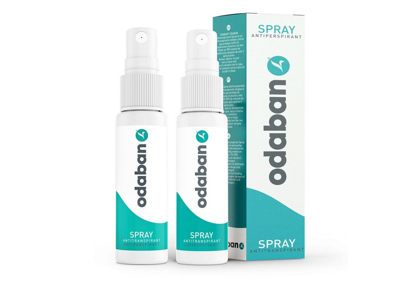 Odaban Deo-Pumpspray ODABAN Antitranspirant Deo Spray gg. starkes Schwitzen +Langzeitschutz, 2-tlg., Langzeitschutz gegen Schwitzen - Parfümfrei - keine Deoflecken