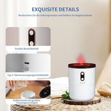 yozhiqu Luftbefeuchter Vulkan-Luftbefeuchter, Aromatherapie-Diffusor für zu Hause (450 ml), 2 Farben und 2 Nebelmodi, automatische Abschaltung ohne Wasser