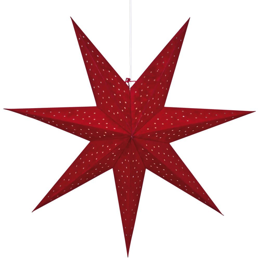Markslöjd LED Stern Weihnachtsstern Clara rot Samt  Durchmesser 750 mm