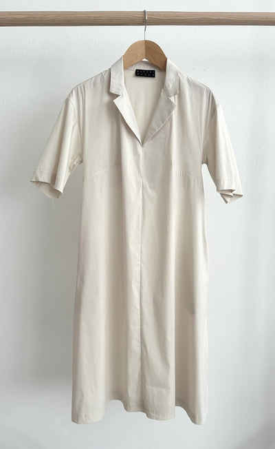 Zuckerwatte Blusenkleid mit Hemdblusenkragen, aus wertiger Baumwollmischung mit Stretch