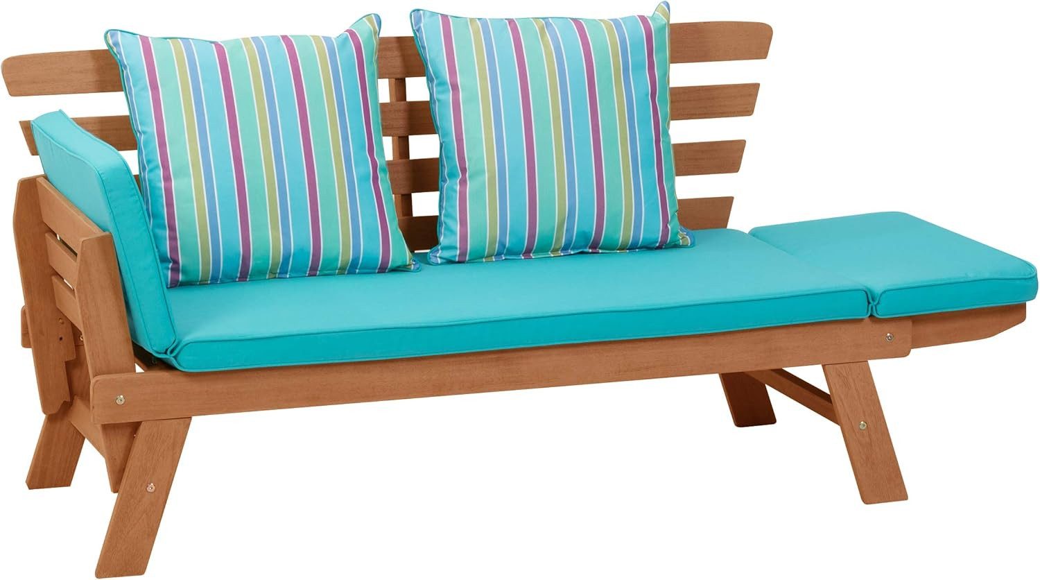 Greemotion Gartenbank Multifunktionsbank Borkum akazie/blau, inklusive Kissen,Sofa/Liege (1-St)